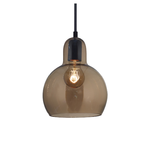 Colgante de vidrio color ambar E27 diámetro 18 cm alto 23 cm